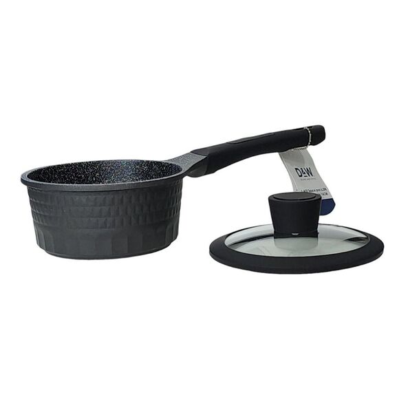 D&W Premium Cookware 7in Saucepan Casserole Nonstick With Glass Lid 1.9QT Black - Picture 13 of 13